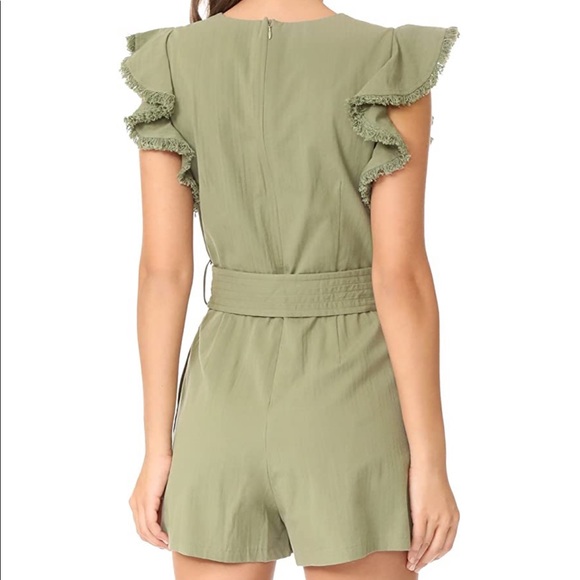 Green Belted Ruffle Romper - Picture 7 of 7